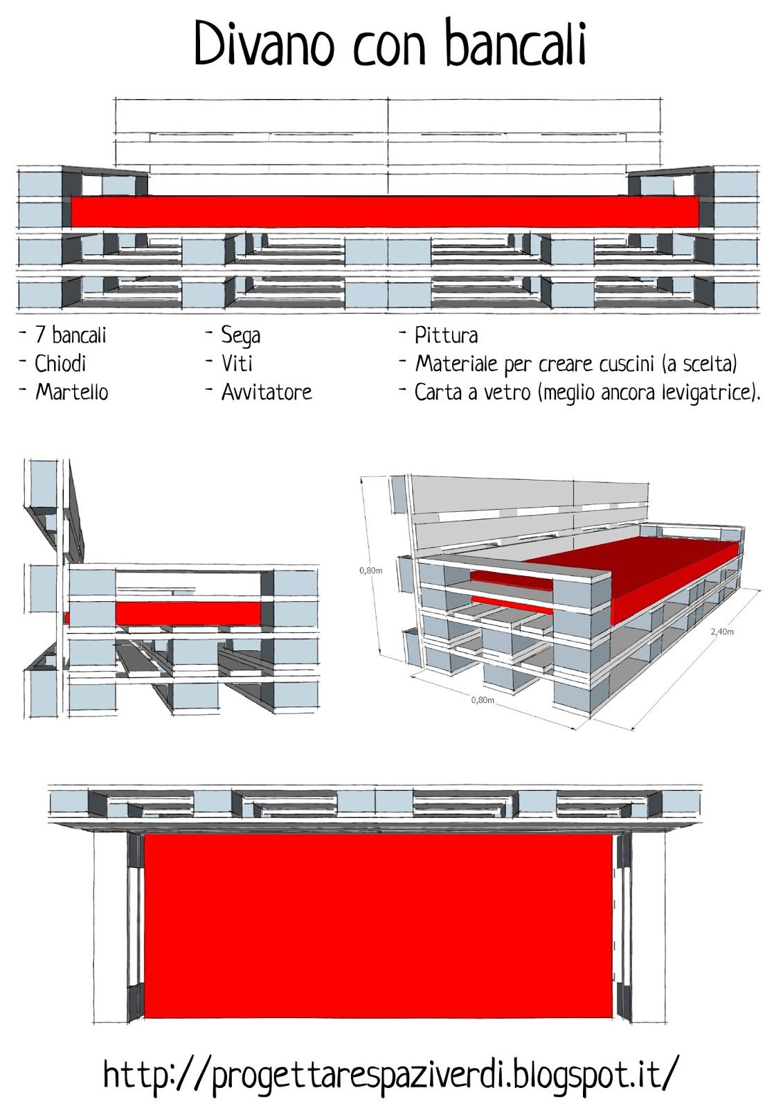 Progettare spazi verdi: come costruire un divano con i pallet ... Progettare un mobile