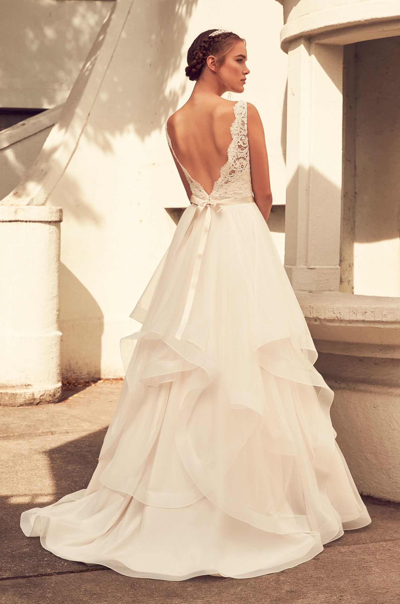 Lightly Beaded Bodice Wedding Dress Style 4798 Tulle Skirt