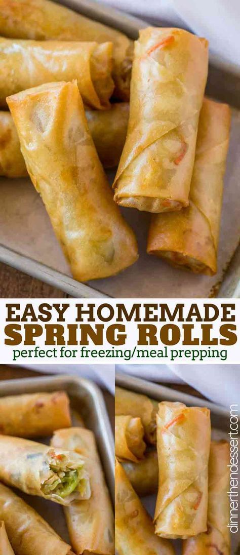 Spring Rolls are the vegetarian super light, crispy and tender vegetarian appetizer cousin of the traditional egg roll. | #chineserecipes #chinesefood #eggrolls #springrolls #dinnerthendessert #appetizers #dimsum Vegetarian Appetizers, Appetizer Snacks, Vegetarian Recipes, Healthy Recipes, Chinese Appetizers, Vegetarian Nutrition, Meat Appetizers, Spring Rolls Recipe Vegetarian, Asian Food Recipes
