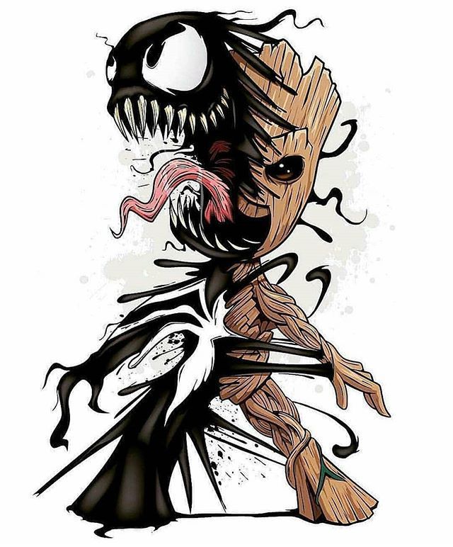 Imagine que sinistro! O pequeno Groot do capeta! ... - #capeta #cartoon #Groot #...