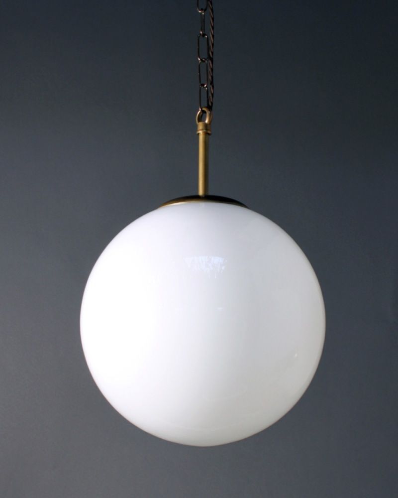 Globe Light Pendant White Gl Shade Incandescent Bulb Br Metal Globe Light Pendant White Gl Shade Incandescent Bulb Br Metal Ing Chain Hanging Fritz Fryer
