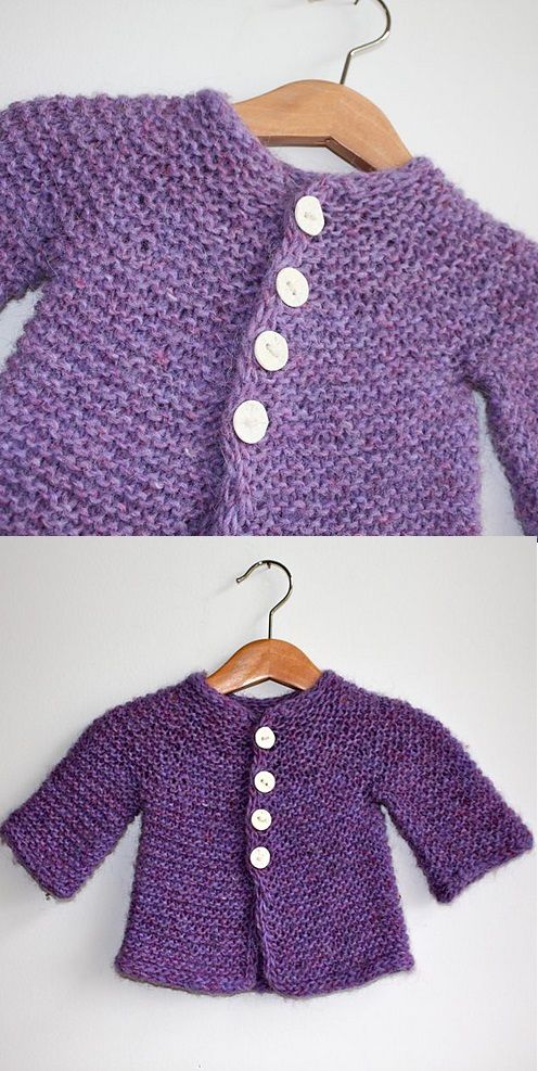 Free Knitting Pattern for a Baby and Toddles Easy Cardigan Free Knitting Pattern for a Baby and Toddles Easy Cardigan