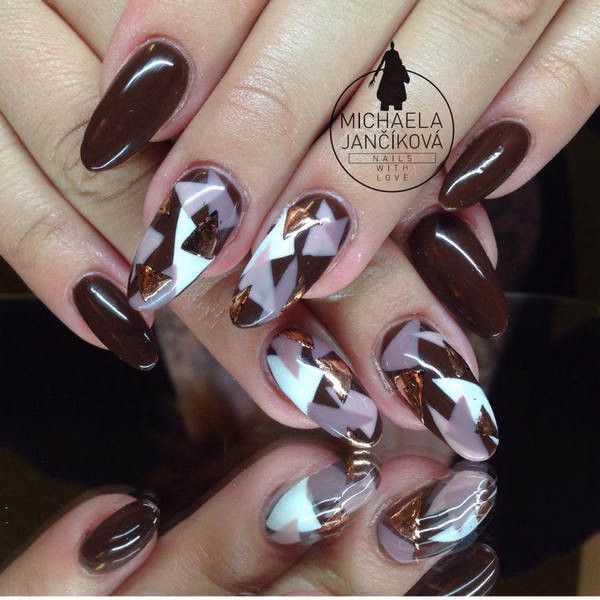 Pin By Nina(M) Dobrev(M) On Nails Pinterest Nail Design 2015 And 25 Best Brown Nail Designs 2015 you can try with matching dresses - Pin By Nina(M) Dobrev(M) On Nails Pinterest Nail Design 2015 And