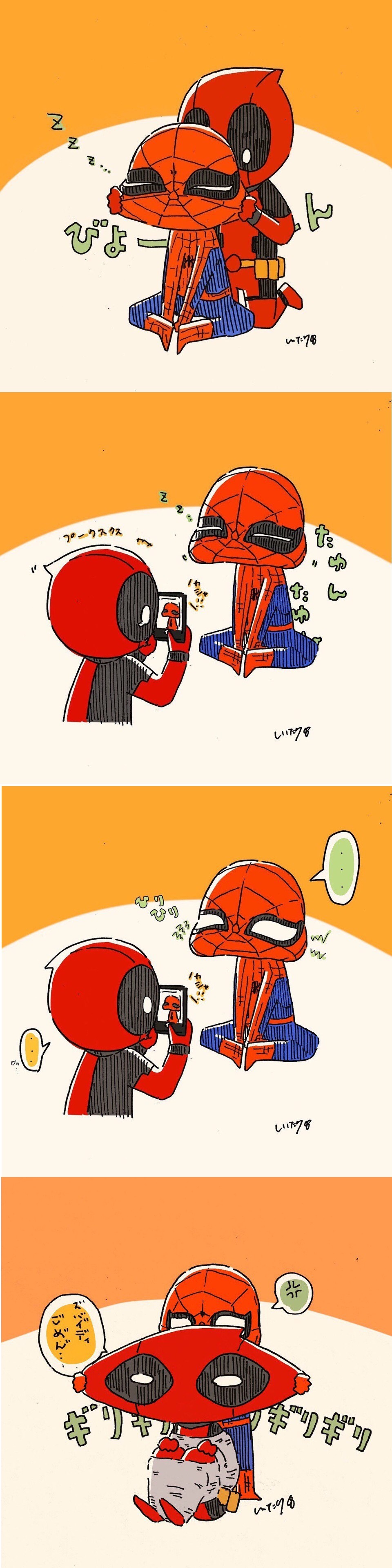 Spideypool Spiderman Deadpool プール イラスト マーベル スパイダーマン デッドプール Spideypool Spiderman Deadpool プール イラスト マーベル スパイダーマン デッドプール