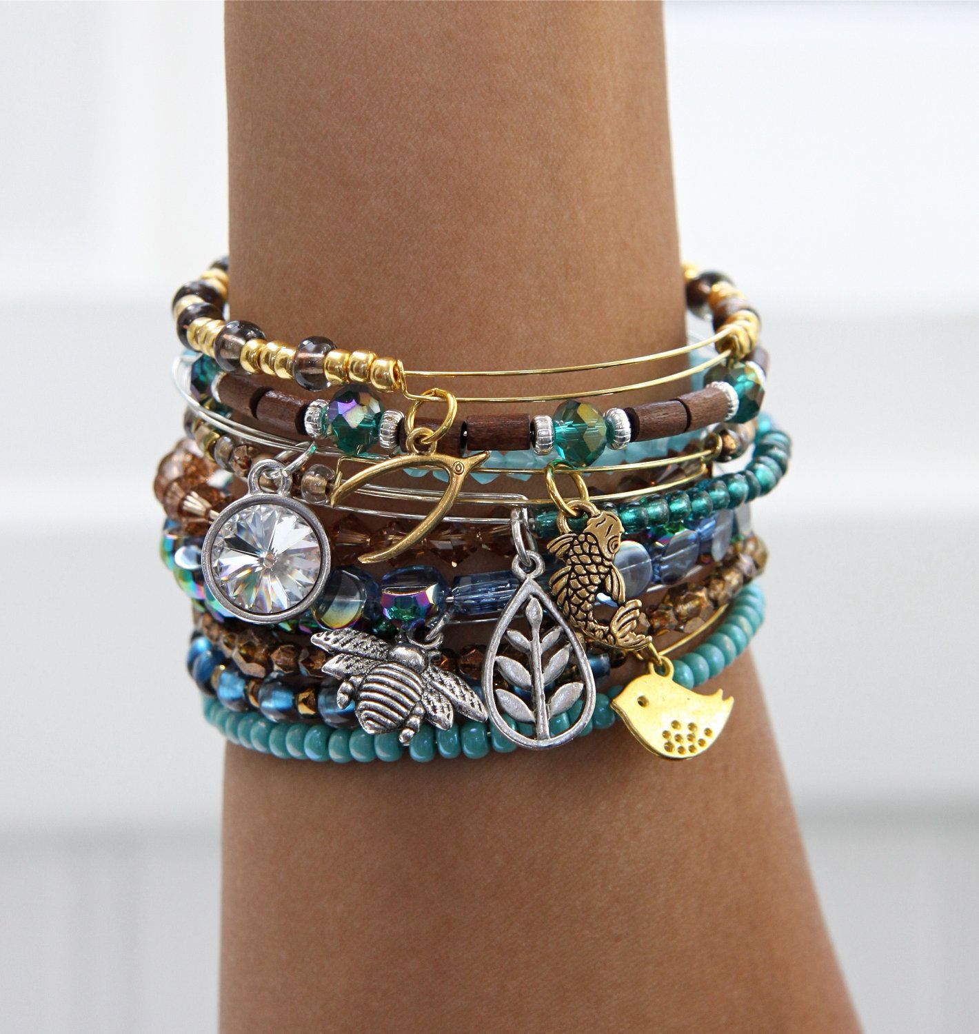 Femmes Boho Perles Cristal Tissage Tassel Bracelet multicouche Coin Bracelets cadeaux Femmes Boho Perles Cristal Tissage Tassel Bracelet multicouche Coin Bracelets cadeaux