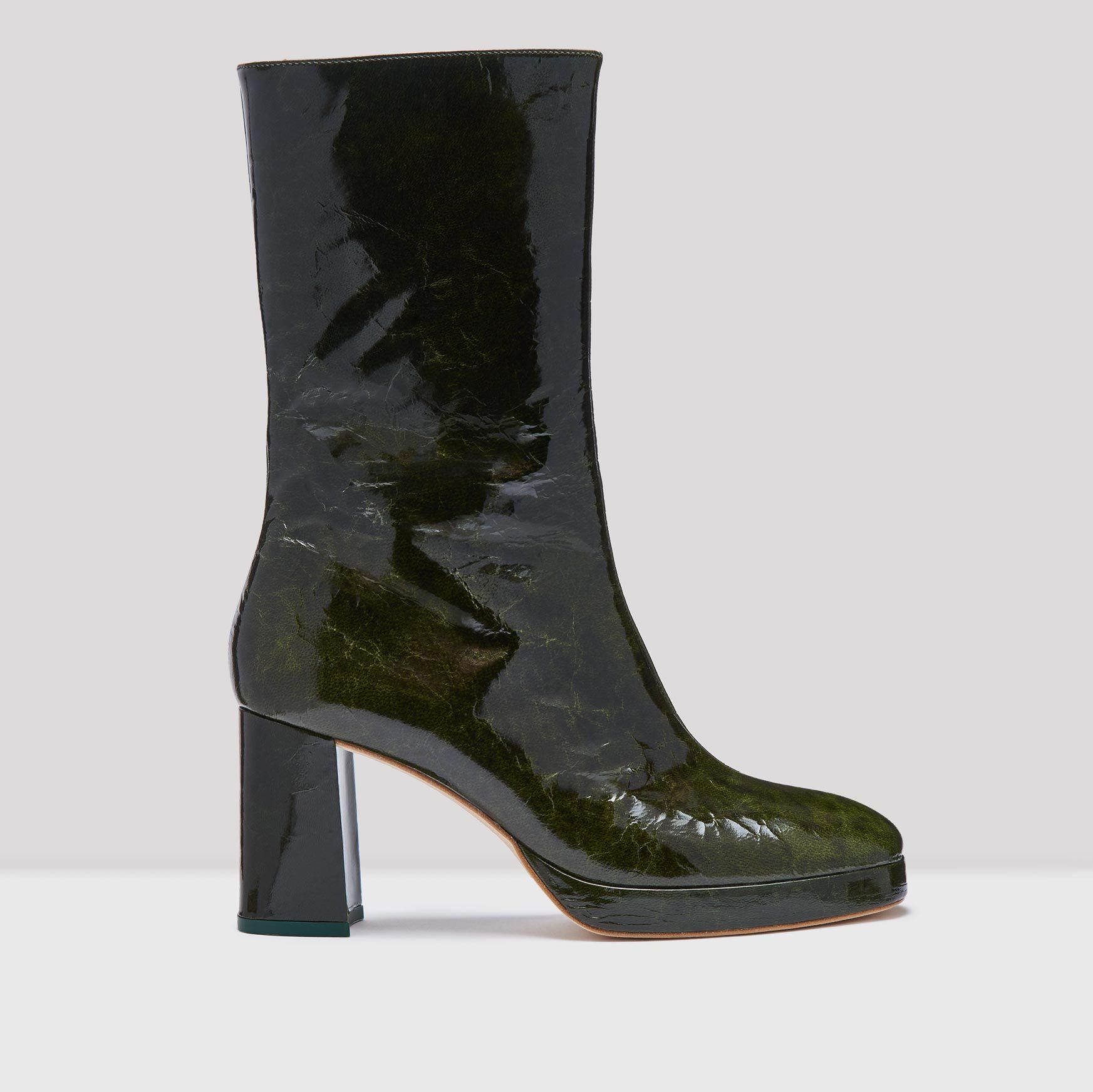 CARLOTA FOREST GREEN LEATHER BOOTS by CARLOTA FOREST GREEN LEATHER BOOTS