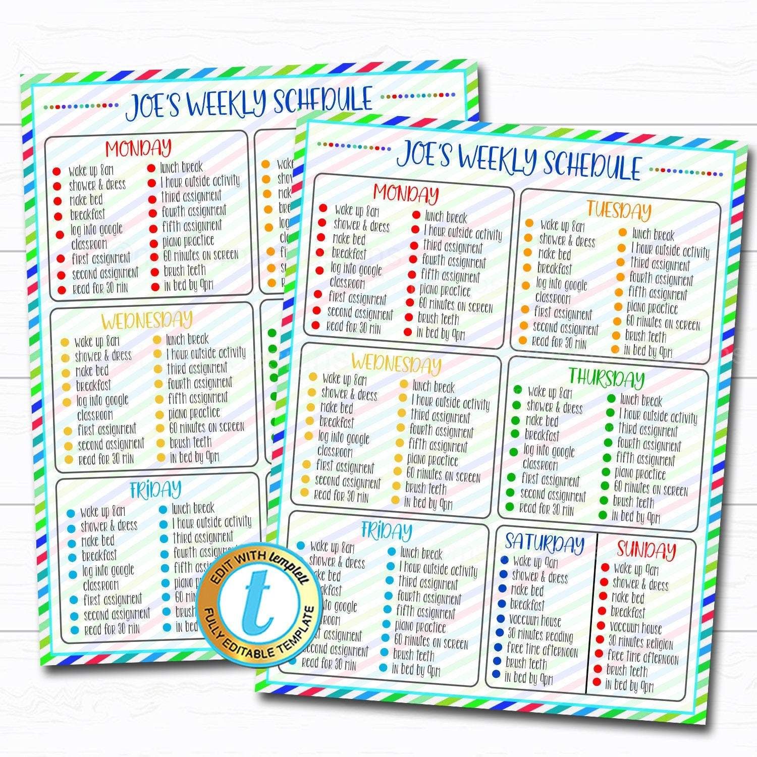 Printable Weekly Schedule Homeschool Daily Subject Checklist Printable Weekly Schedule Homeschool Daily Subject Checklist