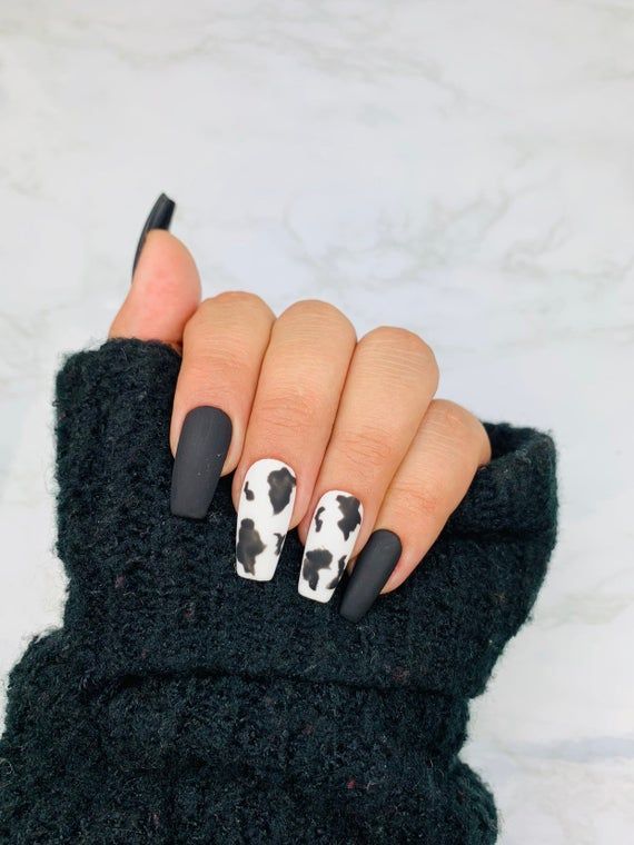 READY TO SHIP| Cow Print | Press On Nails | Cow Na READY TO SHIP| Cow Print | Press On Nails | Cow Na