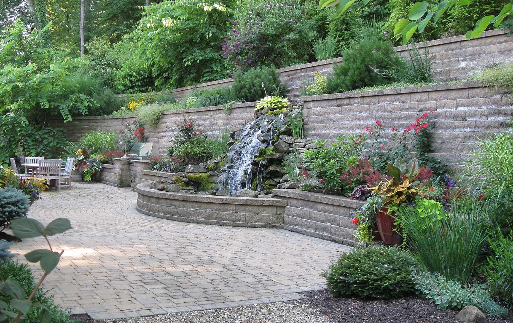 Retaining Wall Garden Take The Brick Walk Way And Add Another