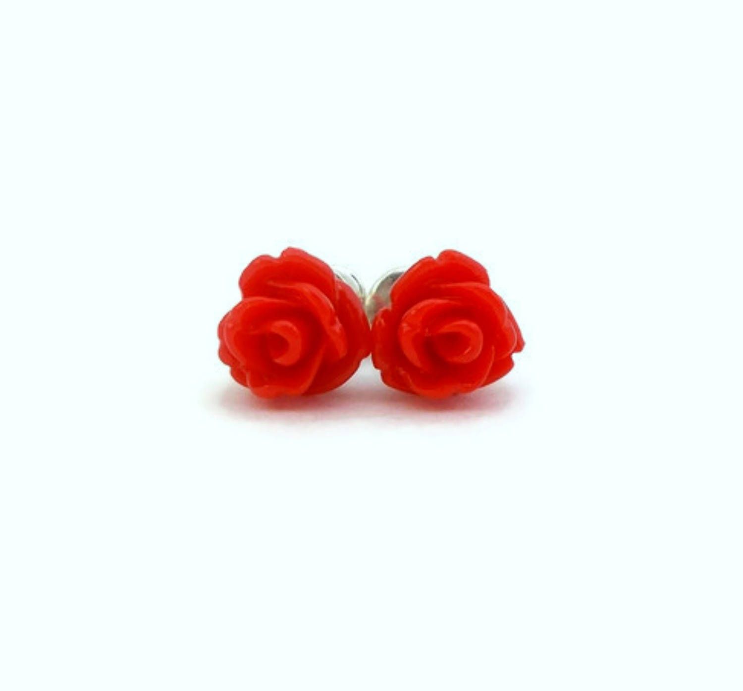 Tiny Stud Earring Red Rose Earrings Cute Studs Y Tiny Stud Earring Red Rose Earrings Cute Studs Y For Sensitive Ears Tween S Rosette