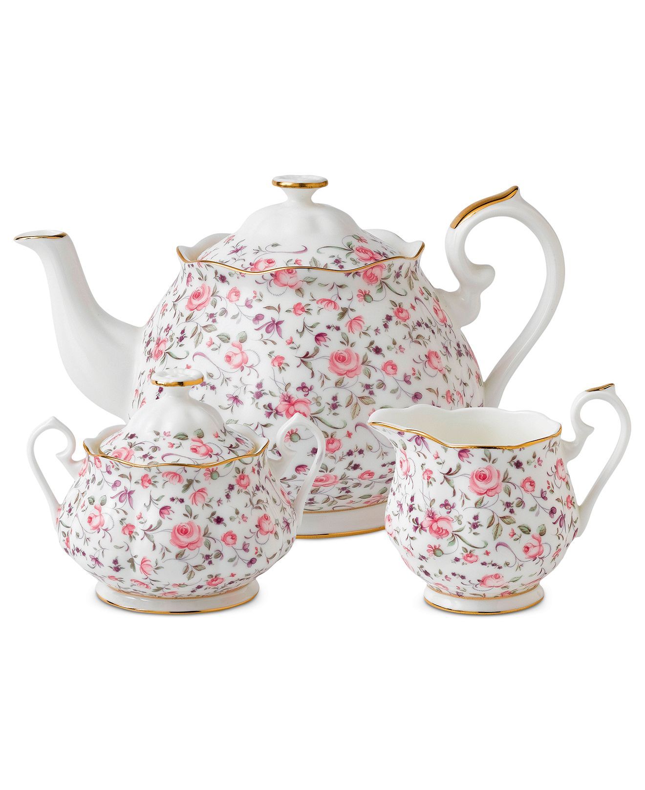 Royal Albert Rose Confetti 3-Piece Tea Set & Reviews - Fine China - Macy's #teasets