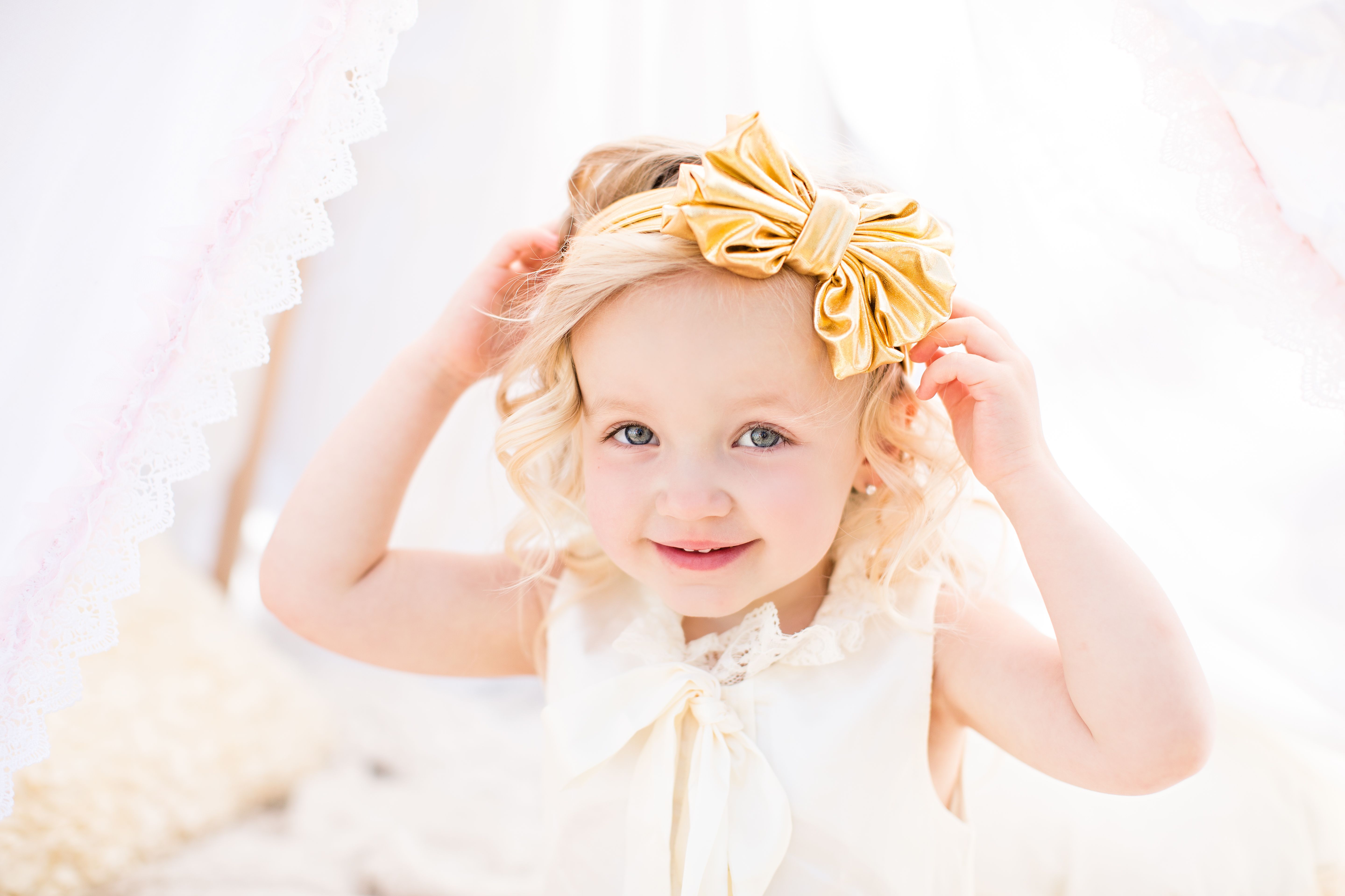 Baby Girls Satin Garter Kylie Headwear Hair Band Frilly Elastic Ribbon Headband
