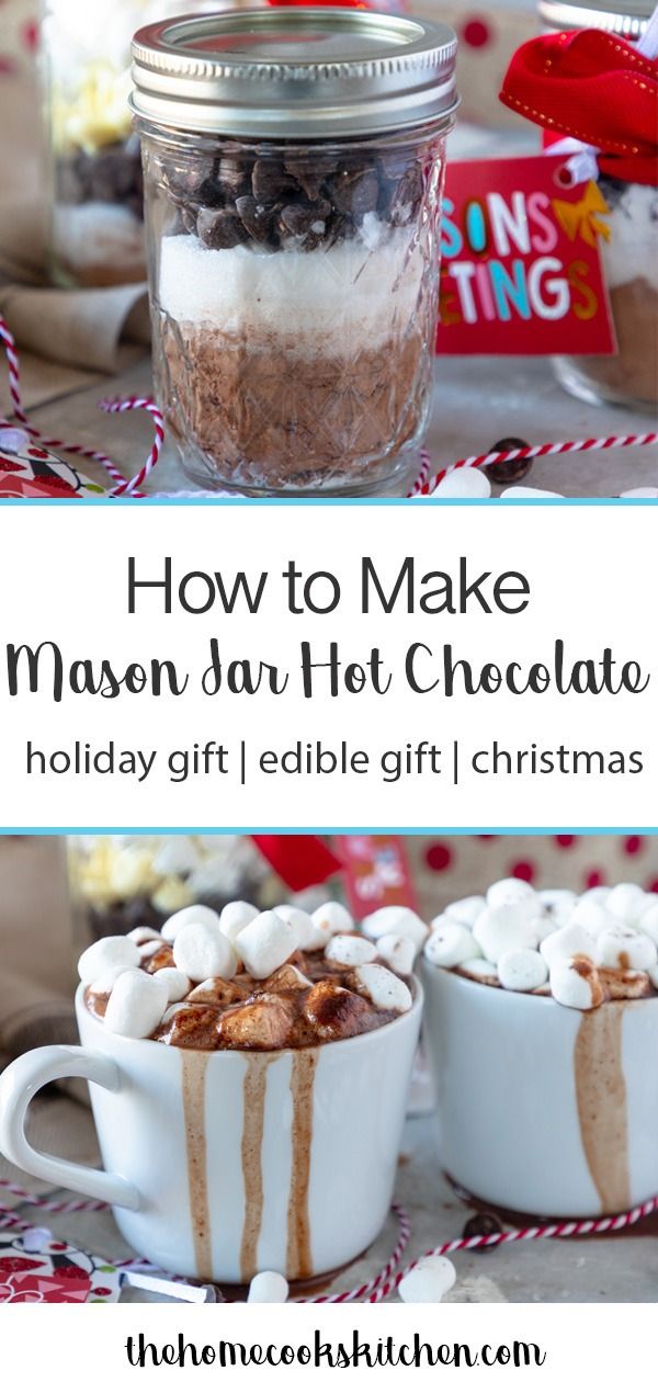Mason Jar Hot Chocolate #hotchocolaterecipe