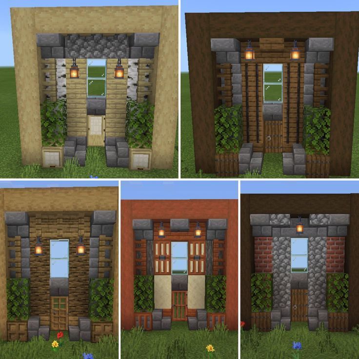 Tried Making Entrances With Striped Logs In The Same Style Hope It Helps Anyo Minecraft