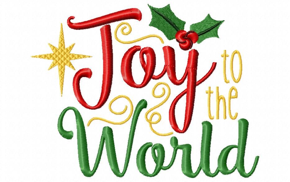 Download Joy To The World Christmas Word Art Machine Embroidery Design 4X4, 5X7 & 6X10: Breezy Lane Emb ...