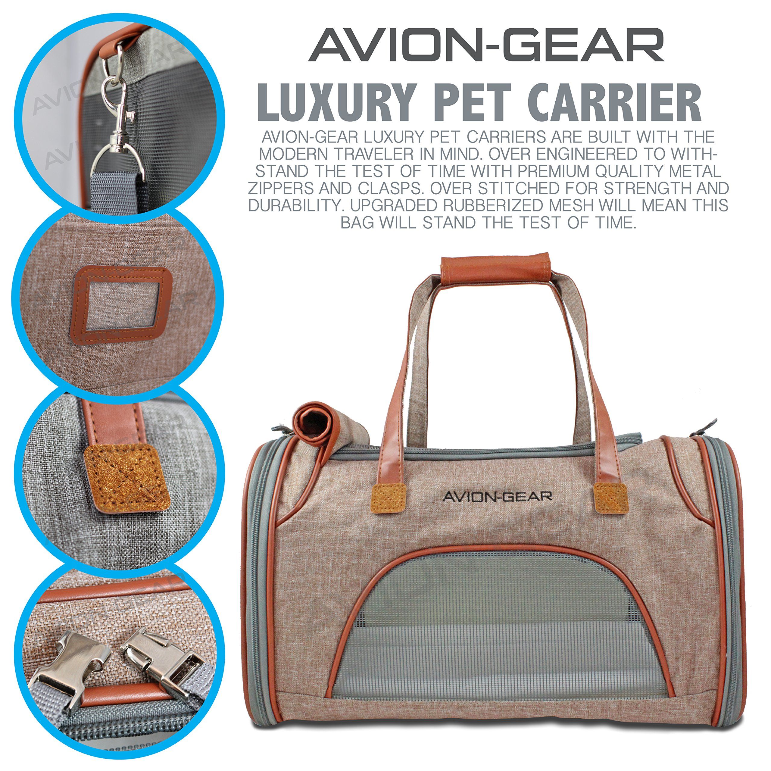 Avion Gear Pet Carrier Airline Approved For Pets Cat Dog Travel Soft Sided Under Seat Design Premium Removable Fle Luxury Pet Carrier Pet Carriers Dog Travel