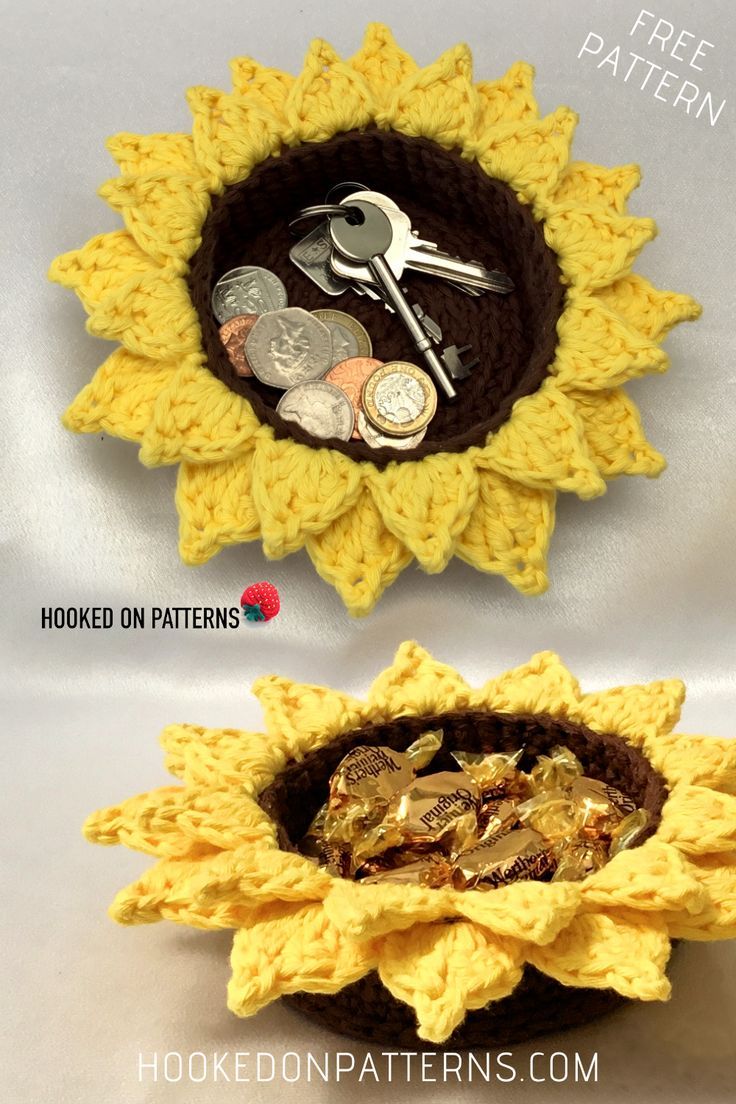Free Sunflower Basket Crochet Pattern