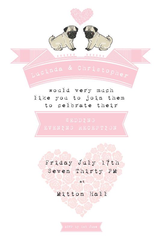 Pug Dog Wedding Invitation Set By Honeylouweddings On Etsy General Pug Dog Wedding Invitation Set By Honeylouweddings On Etsy