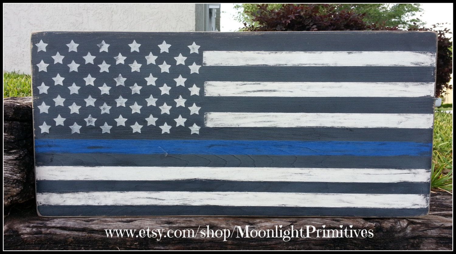 Distressed American Thin Blue Line Flag Police LEO Distressed American Thin Blue Line Flag Police LEO
