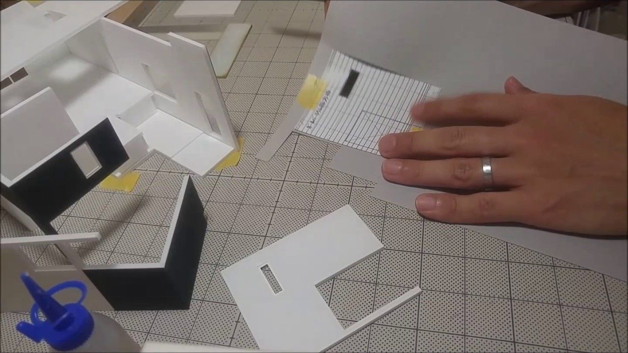 白模型に色紙 外壁の場合 を貼る方法 建築模型の作り方 カラー編 建築模型 模型 建築 白模型に色紙 外壁の場合 を貼る方法 建築模型の作り方 カラー編 建築模型 模型 建築