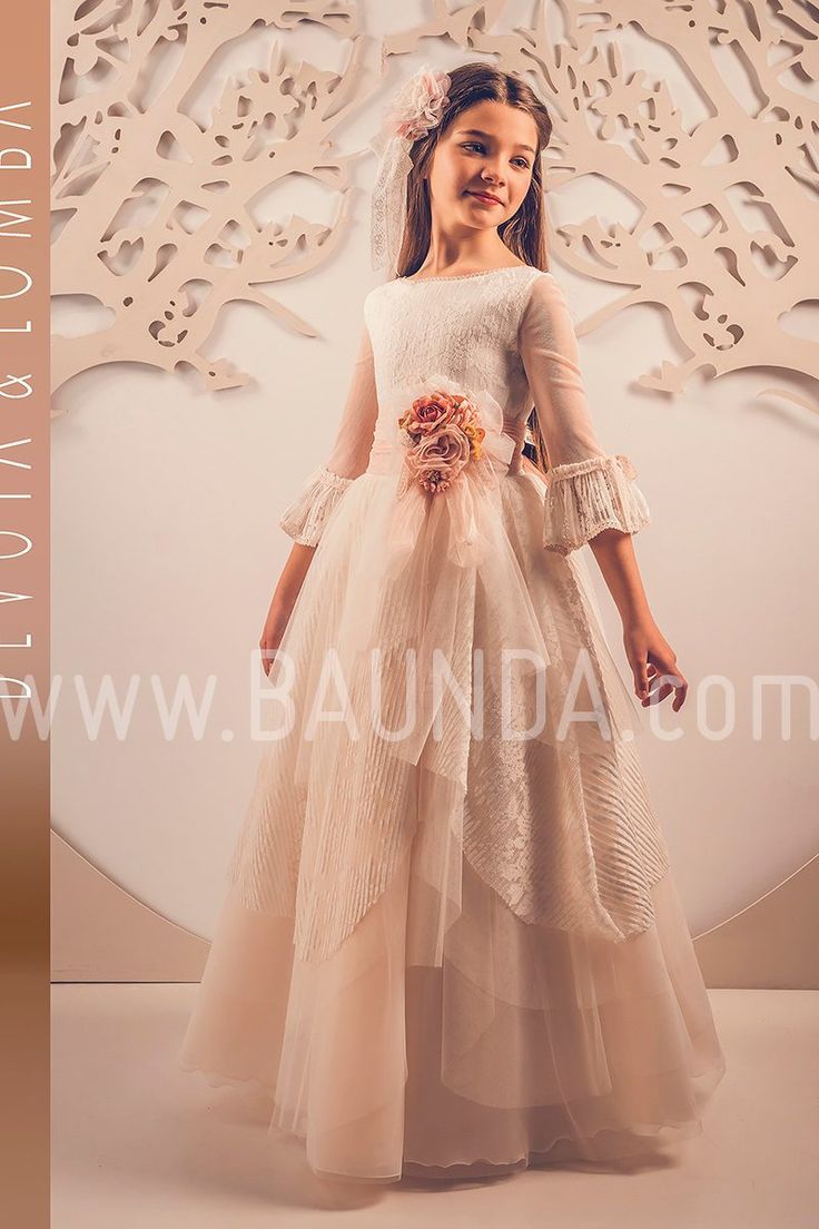 Vestido De Comunión Devota Lomba 2019 Modelo J321 Madrid Y Tienda Online Comunión Devota Vestido Floreado De Niña Vestidos De Comunión Vestidos A La Medida
