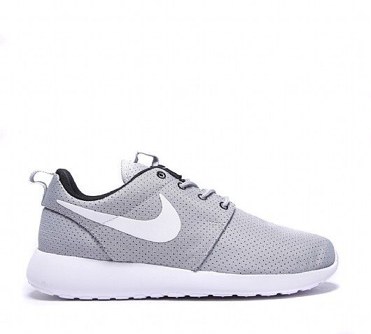 Nike Womens Roshe Run Perforated Trainer | Wolf Grey / White | Footasylum
