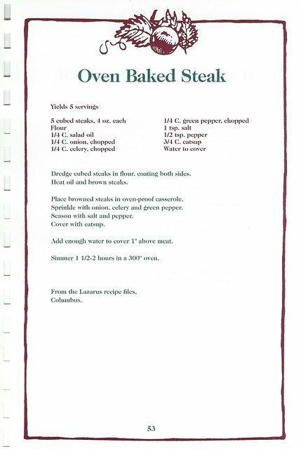 Lazarus Oven Baked Steak
