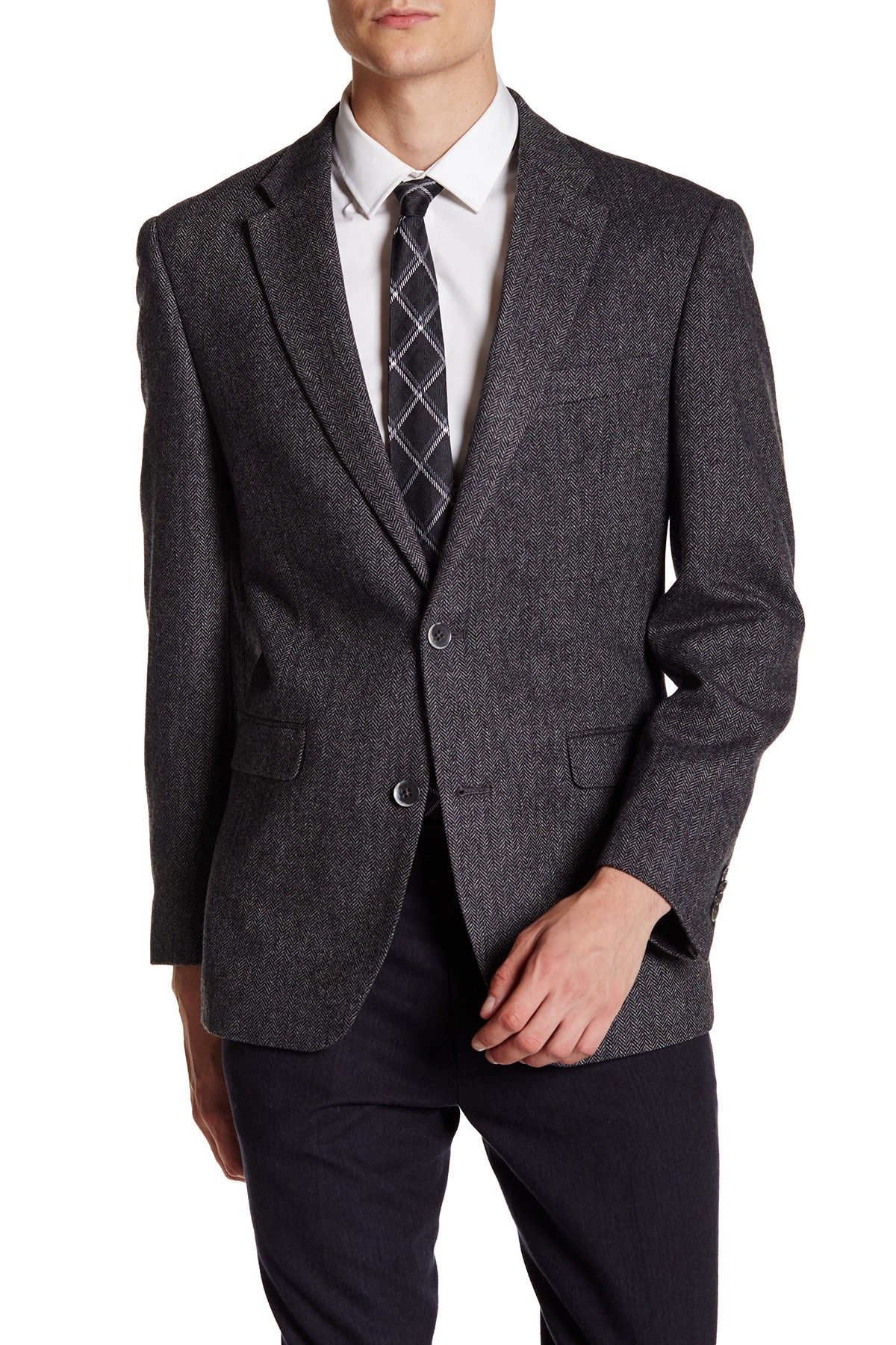 Tommy Hilfiger Ethan Grey Two Button Notch Lapel Sport