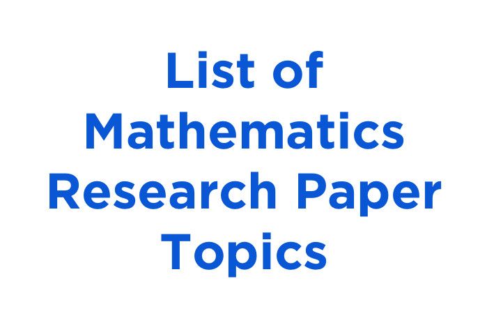 research paper mathematics topics