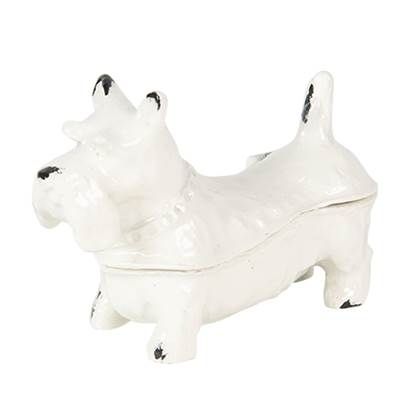 Wit landelijk sieradendoosje in de vorm van een hond van het merk Clayre & Eef. Dit product kan ook worden gevonden onder de volgende categorieën: Juwelendoos, Sieradenbox of Sieradenkist. Garden Sculpture, Lion Sculpture, Stele, Piggy Bank, Products, Money Box, Money Bank, Gadget, Savings Jar