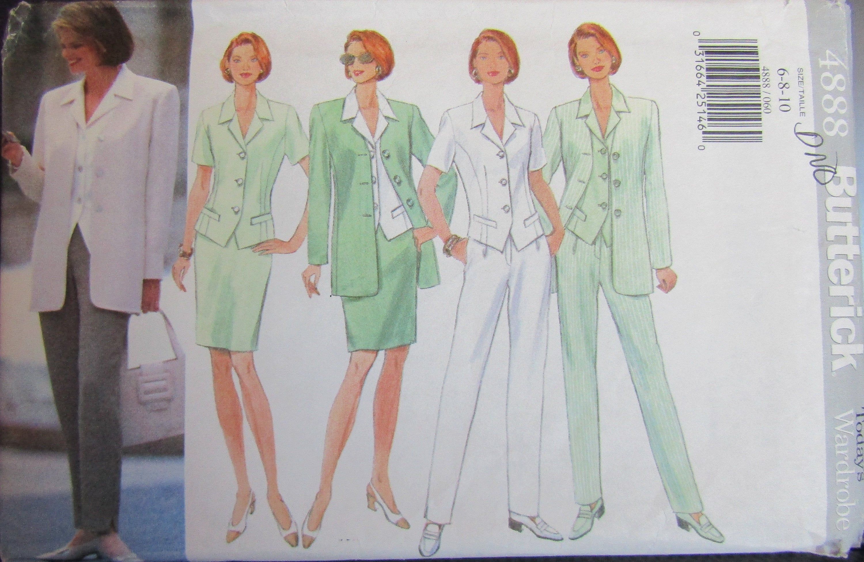 UNCUT Vintage Butterick Sewing Pattern Jacket Top Skirt Pants 4781 6-22 OOP FF UNCUT Vintage Butterick Sewing Pattern Jacket Top Skirt Pants 4781 6-22 OOP FF