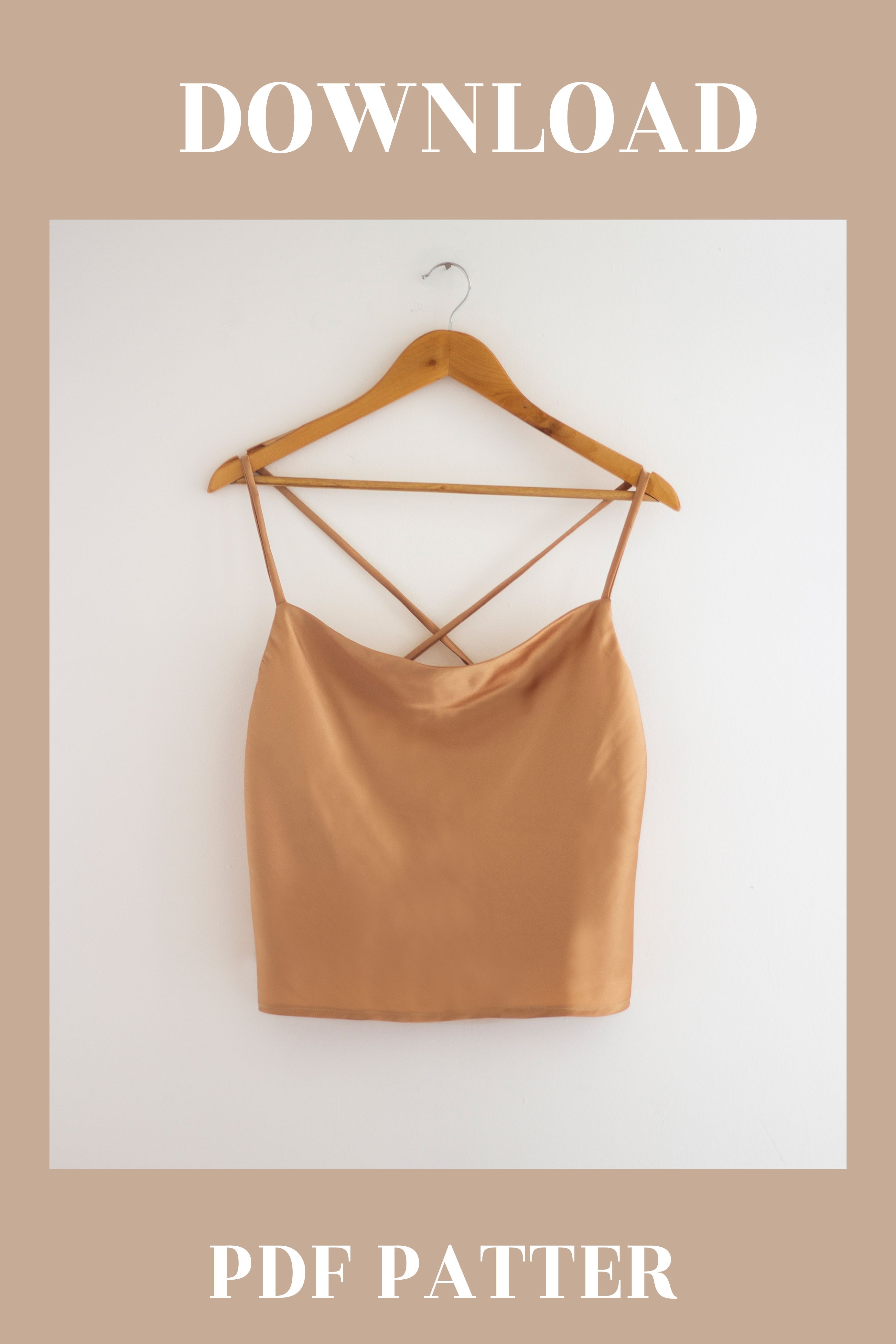 DIY Satin Cami Top + Digital Sewing Pattern Availa DIY Satin Cami Top + Digital Sewing Pattern Availa