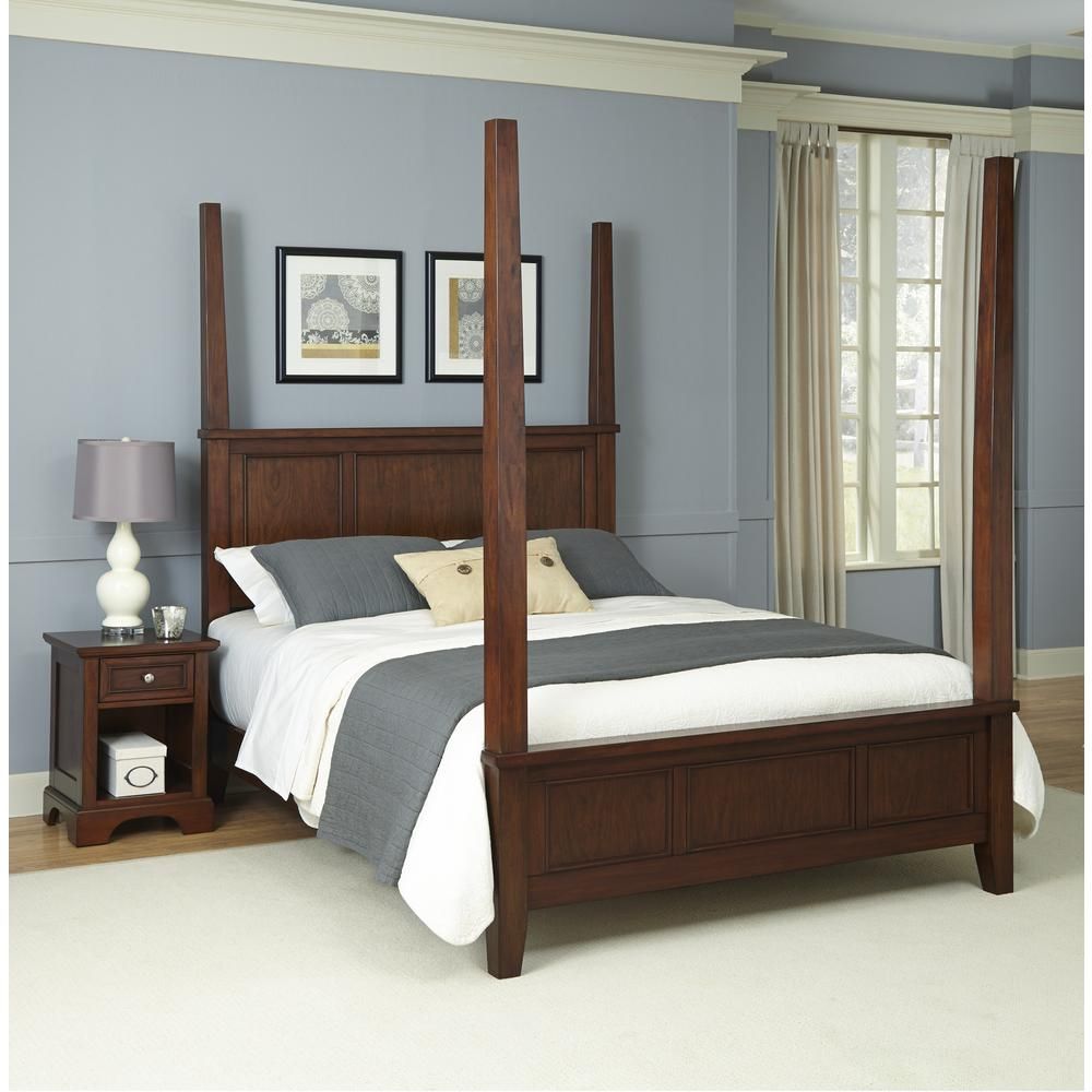 Homestyles Chesapeake 2 Piece Cherry King Bedroom Set 5529 6201 The Home Depot Night Stands Sets King Bedroom Sets, Home Styles Chesapeake King Bed