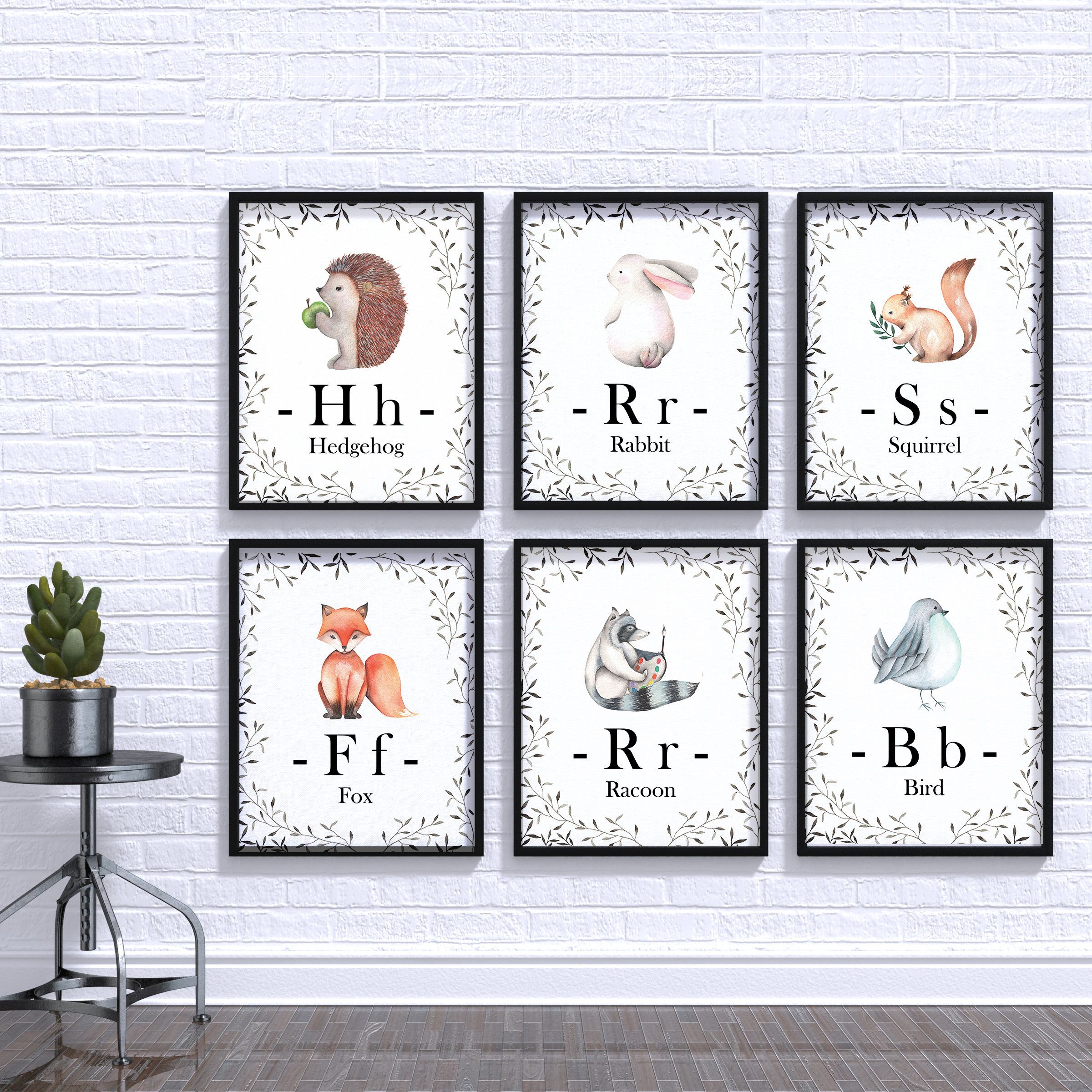 Forest Friends Print Woodland Animal Prints Nursery Decor Forest Friends Print Woodland Animal Prints Nursery Decor Baby Shower Set