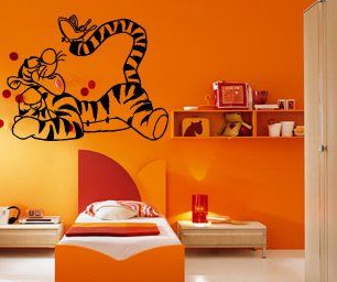 Cartoon Tigger With Erfly Kids Room Nursery Animal Design Wall Cartoon Tigger With Erfly Kids Room Nursery Animal Design Wall Mural Vinyl Decal Sticker M144