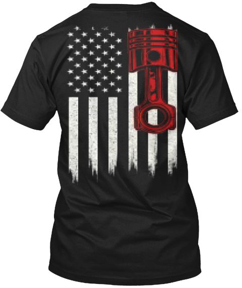 Piston Patriotic Mechanic American Flag T-shirt | Engineer shirt