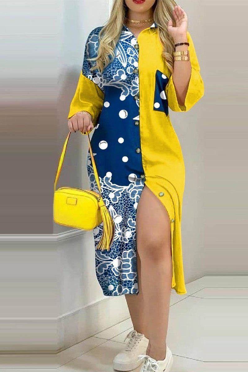 Manuela Casual Print Split Joint Pocket Buttons Turndown - Vestir en Moda - women clothing - women's clothing websites - women's clothing - clothing - shop women - discover women - shop clothing - clothing online - shop - fashion - shop - women - online store - clothes - asos - top 10 women's online clothing stores Half Sleeve Dresses, Long Sleeve Shirt Dress, Long Sleeve Shirts, Dresses Casual Fall, Summer Dresses For Women, Womens Dresses, Dress Summer, Long Dresses, Casual Wear
