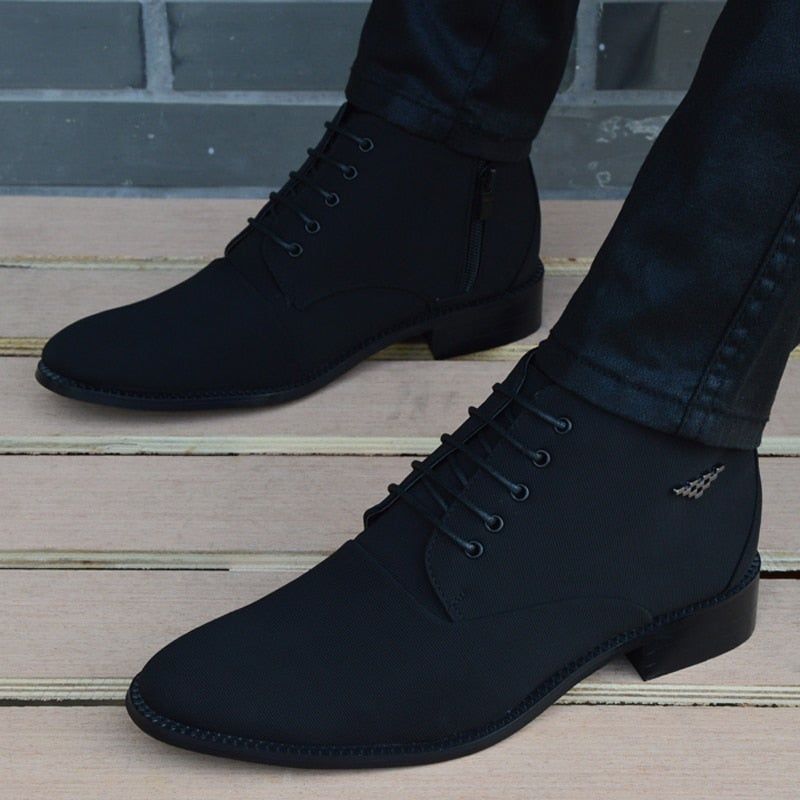 Tikshorts Autumn Winter Men Boots Breathable Pointed Toe Business Leat Mens Boots Casual, Casual Leather Shoes, Mens Boots Fashion, Men Casual, Men Fashion, Winter Fashion, Boots Outfit Men, Mens Winter Boots, Mens Leather Boots