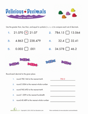 comparing decimals place value math rounding decimals math fifth grade decimals place value worksheets comparing decimals
