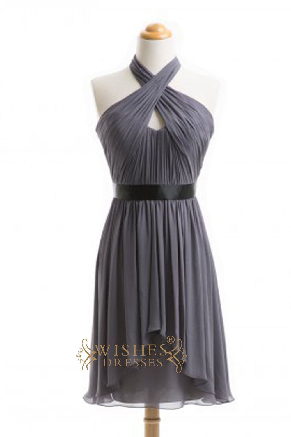 Short Grey Halter Dress