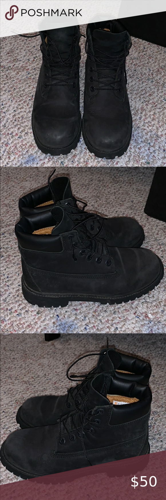 kids black timberlands