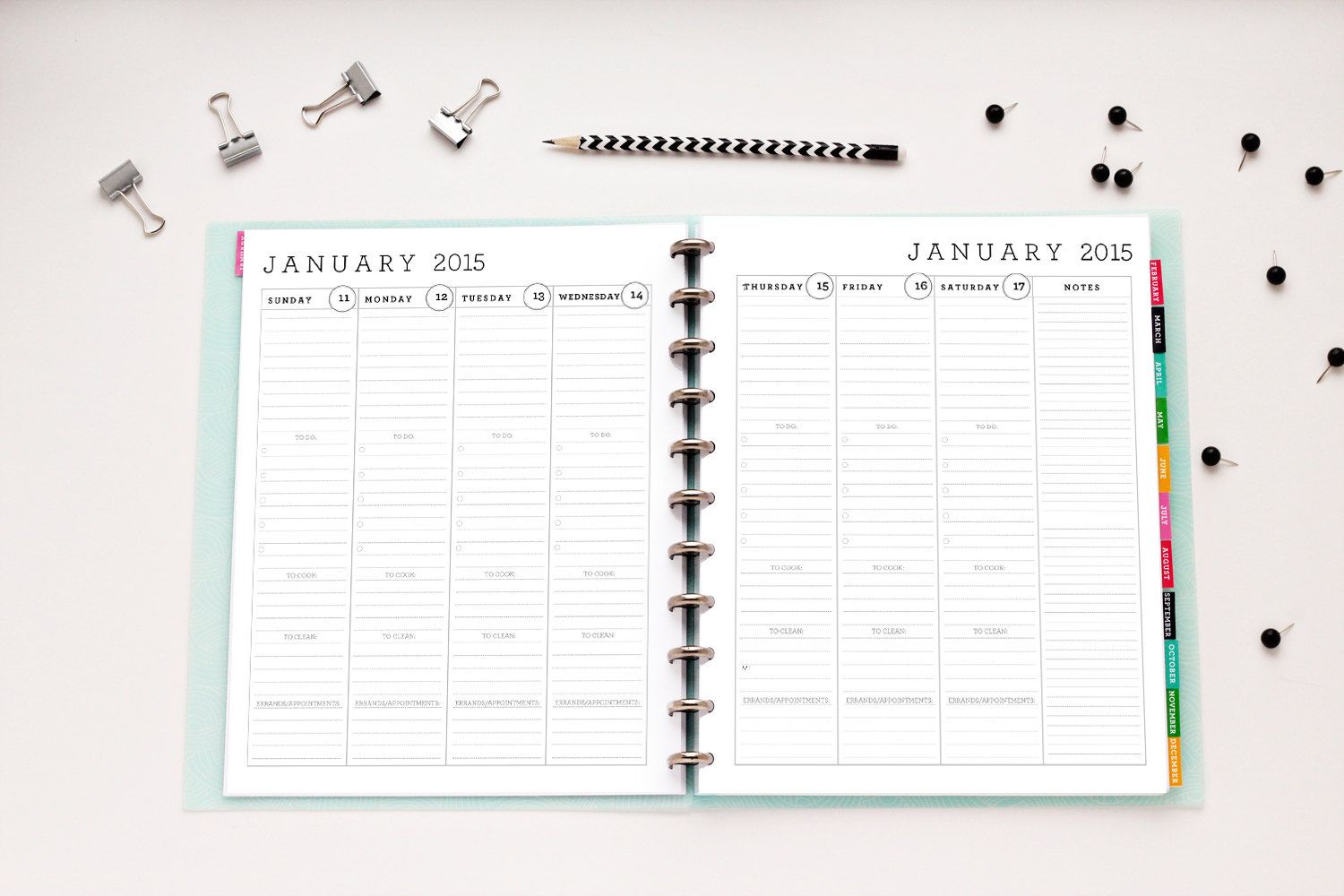2015 weekly planner with to do list layout digital weekly planner hourly week planner