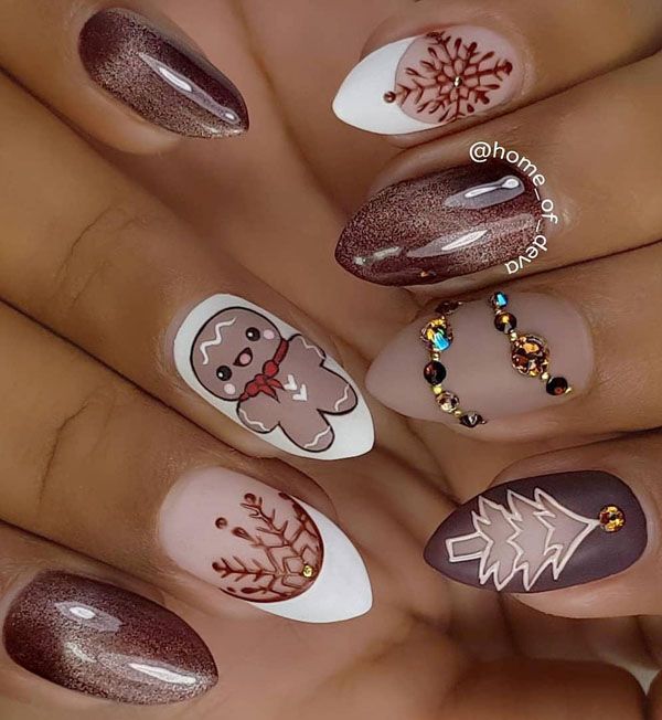 45 Festive Christmas Nail Art Designs And Ideas For 2019 Xmas Nail Art Xmas Nails Cute Christmas Nails