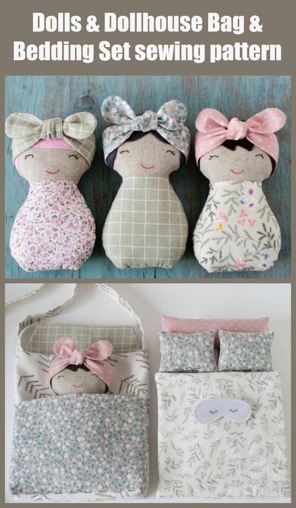 Dolls and Dollhouse Bag and Bedding Set sewing pattern