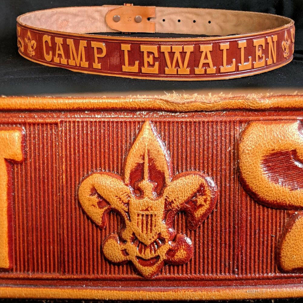 vintage 1970s 1980s camp lewallen boy scouts bsa brown camp lewallen