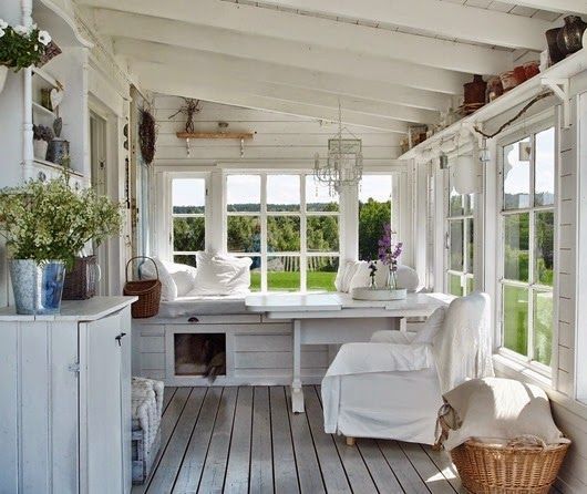 nice white closed enclosed porch great idea