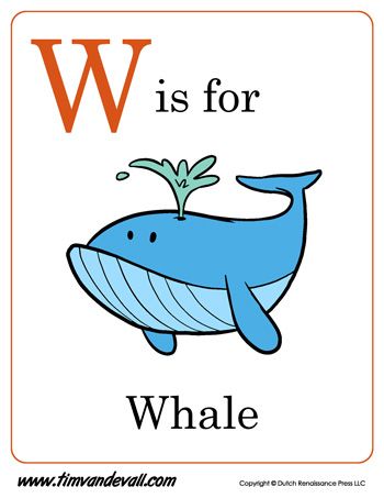 Download W is for Whale | Letter W Preschool Printable | Alphabet ...