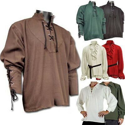 Medieval Viking Men Tunic Tops Shirts Knight Pirate Halloween Cosplay Costume | eBay Womens Medieval Dress, Medieval Clothing Men, Medieval Tunic, Medieval Outfits, Viking Tunic, Viking Shirt, Viking Cosplay, Viking Costume, Medieval Costume