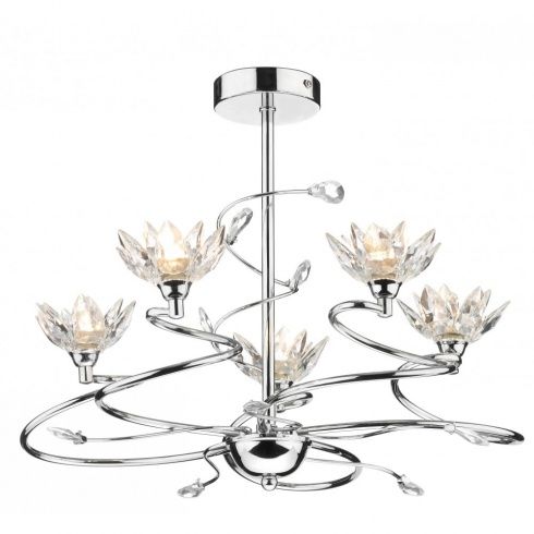 Pop0550 Poppy 5 Light Spiral Ceiling Fitting In Polished Chrome Finish Lights Flush Modern - Spiral 5 Light Ceiling Fitting Pop0550 Poppy 5 Light Spiral Ceiling Fitting In Polished Chrome Finish Lights Flush Modern - Spiral 5 Light Ceiling Fitting