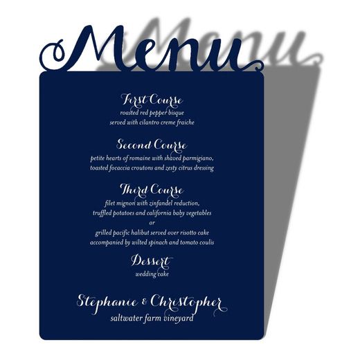 everlasting bliss signature laser cut menu cards alexis mattox